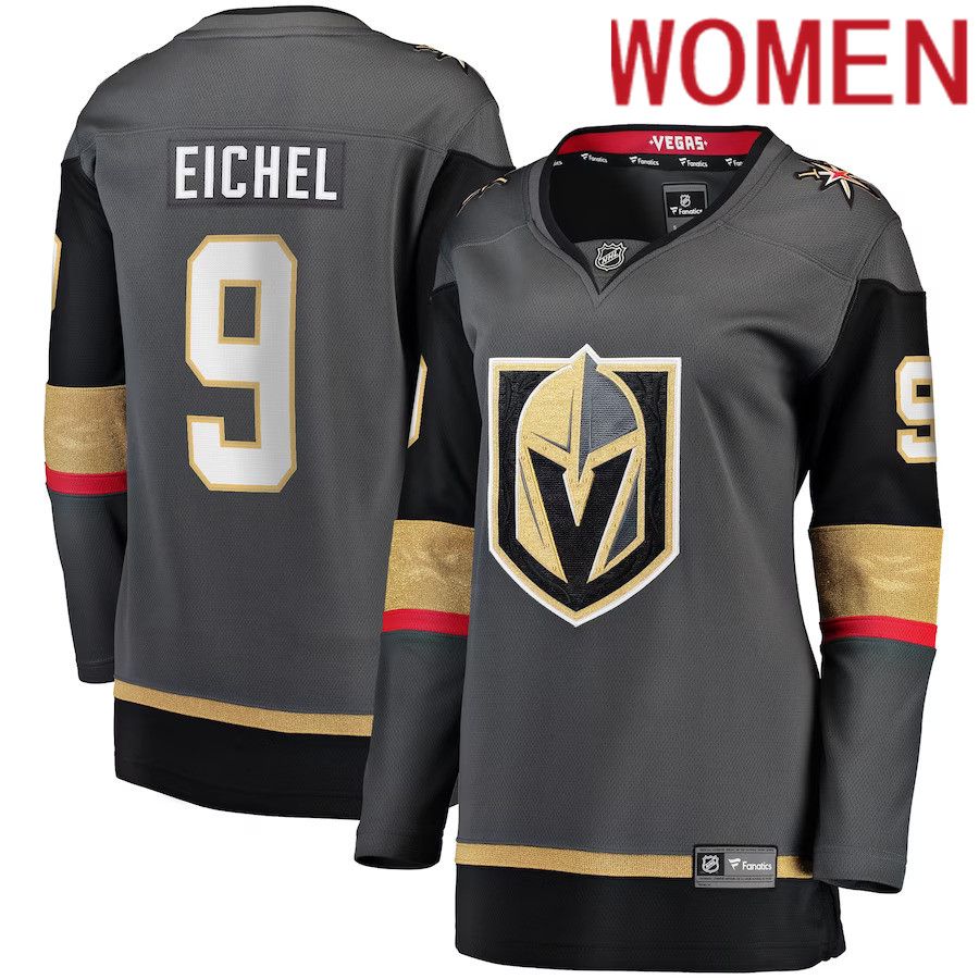 Women Vegas Golden Knights #9 Jack Eichel Fanatics Branded Alternate Breakaway Player NHL Jersey->women nhl jersey->Women Jersey